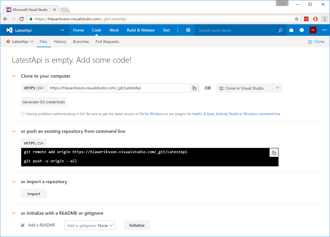 VSTS Add some code