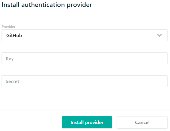 Install authentication provider