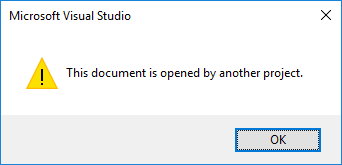 This document is opened by another project.